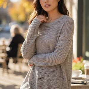 Lucky Brand Women's Taupe Knit Sweater